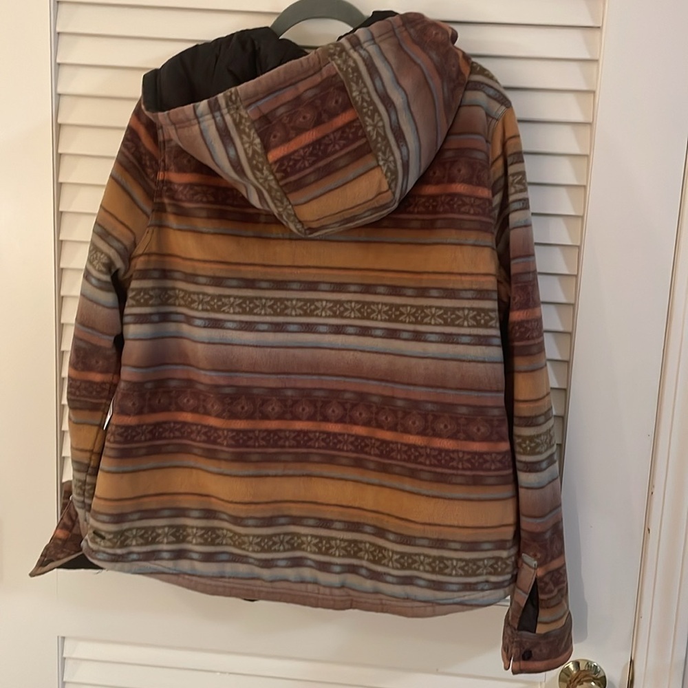 O’Neill Shanoh Rico Super Fleece Reversible Striped Multicolor Hooded Jacket - Picture 13 of 13